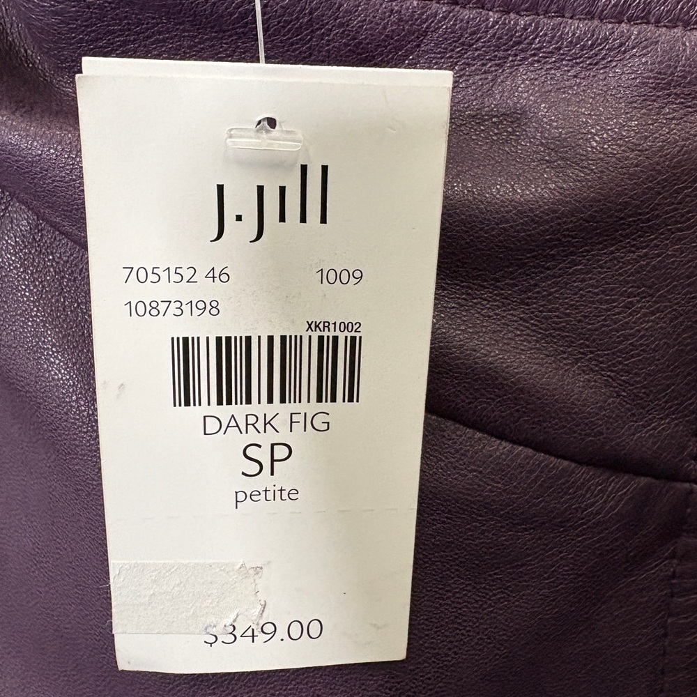 NEW J Jill Asymmetrical Moto Leather Jacket Size Small Petite - Picture 12 of 12
